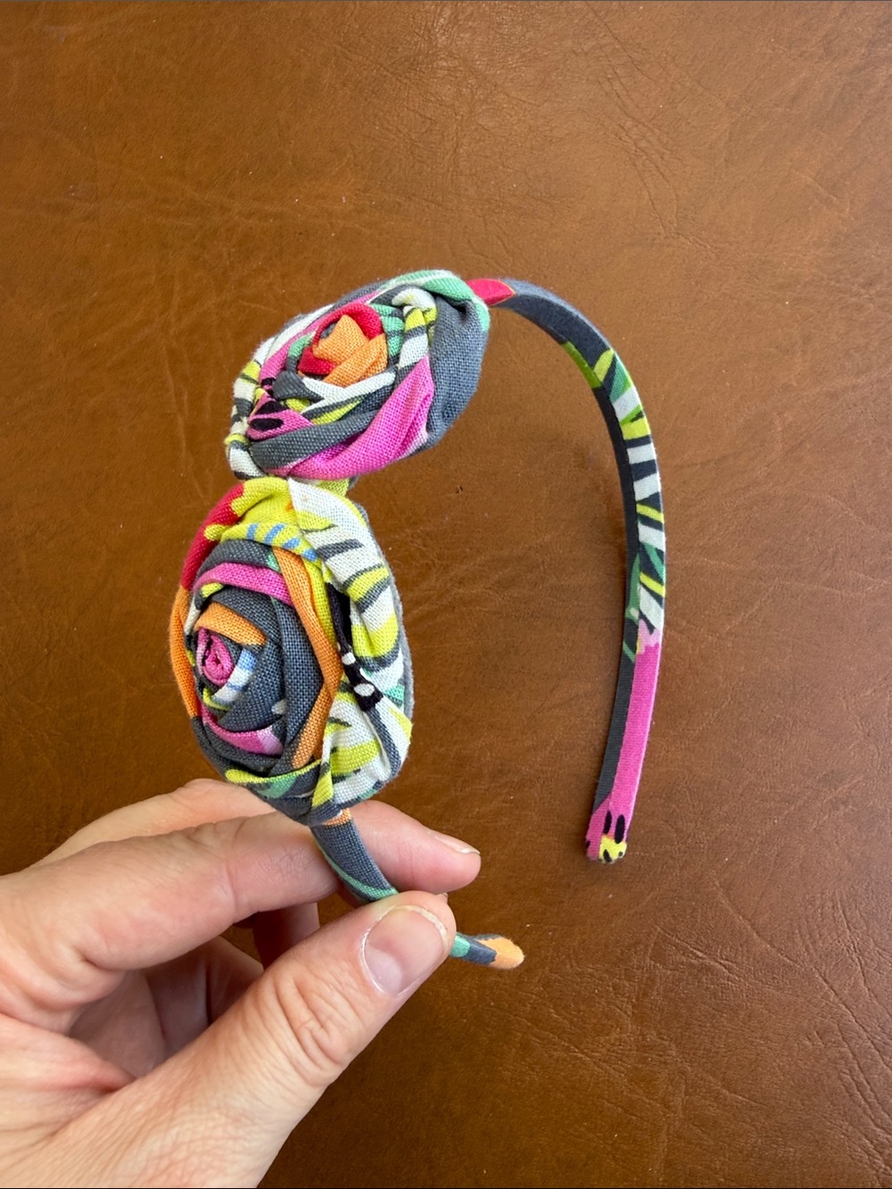 Vera Bradley Multicolor Floral Rose Fabric Headband - Pink, Yellow, Green, Blue